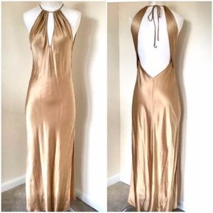 Victoria's Secret Silk Halter Maxi Dress Medium